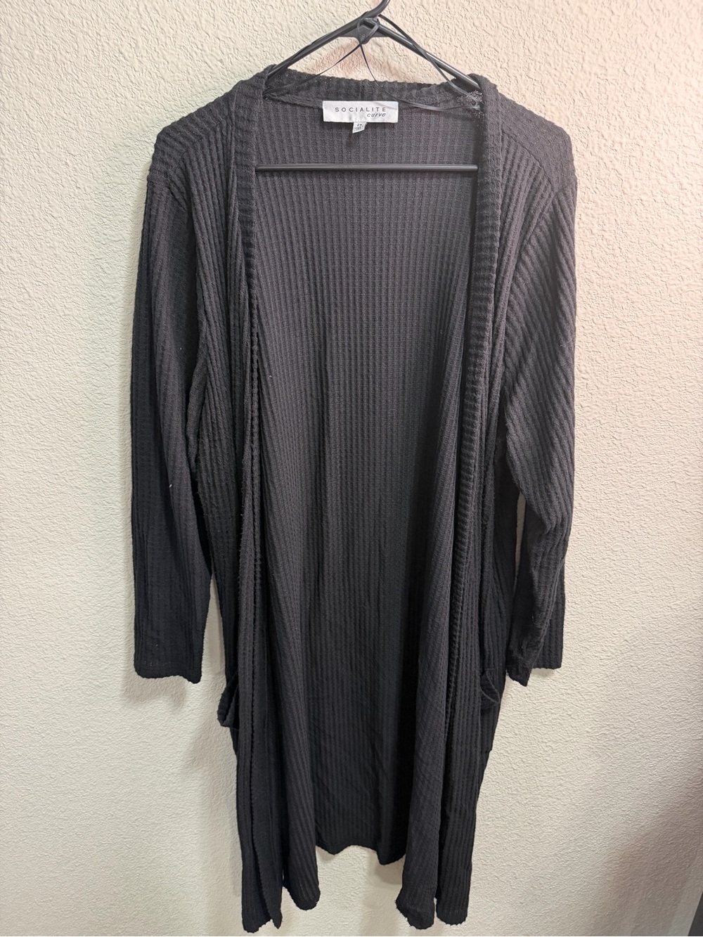Socialite Black Open Front Cardigan